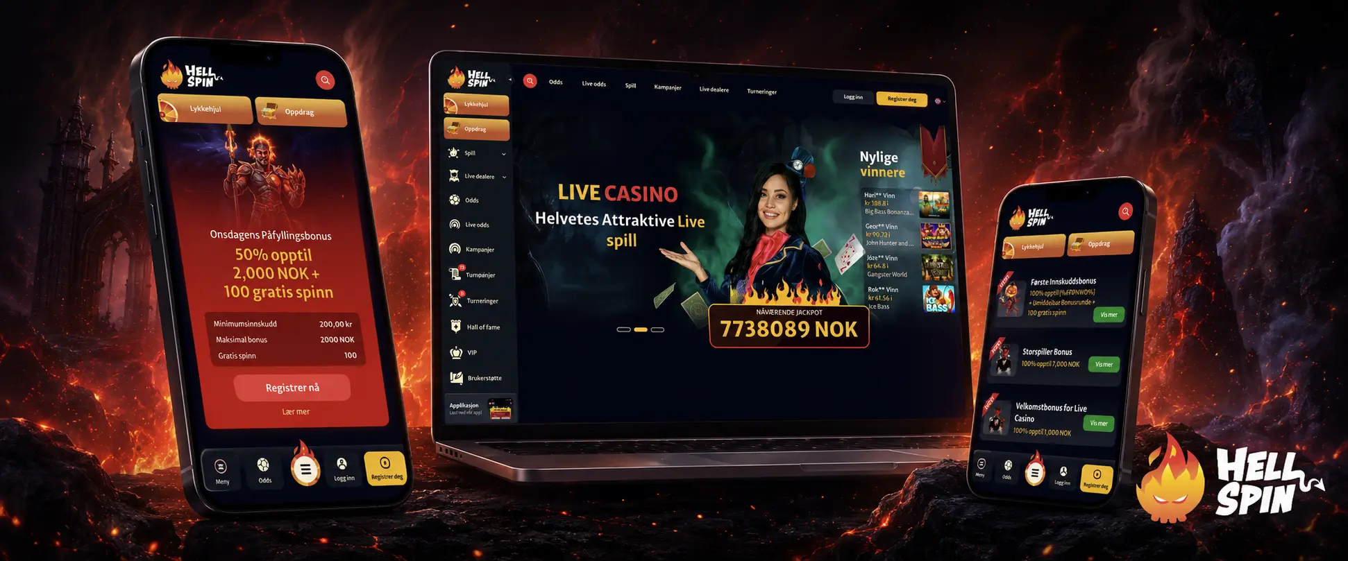 Mobilcasinoopplevelsen hos HellSpin