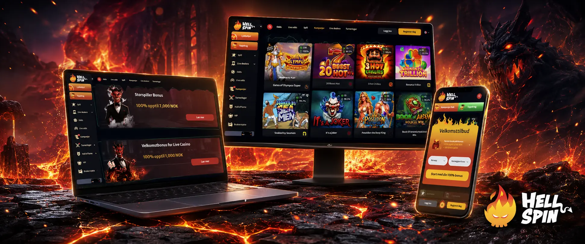 Slik starter du live spill hos HellSpin